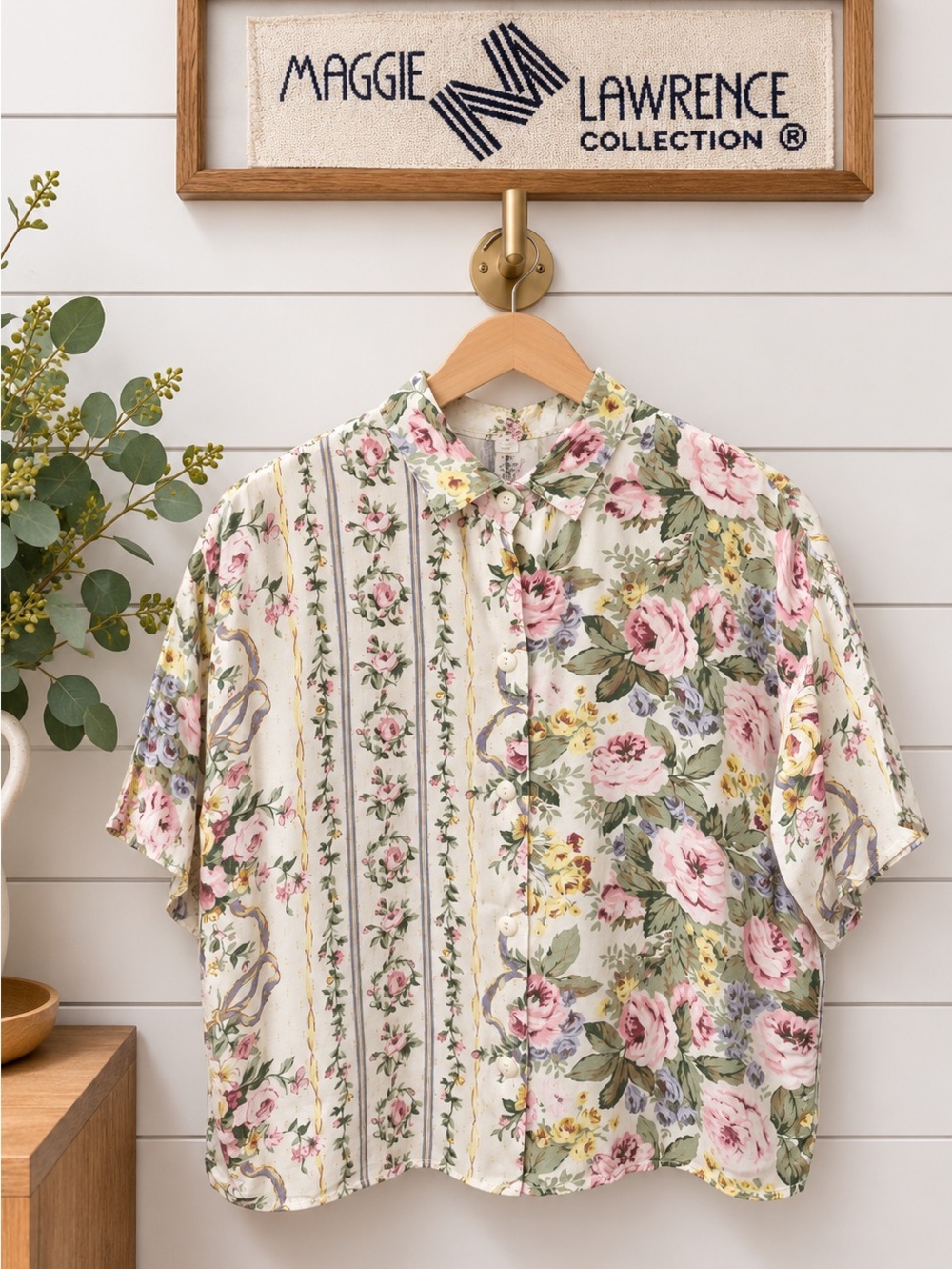 Vintage Maggie Lawrence Collection Floral Blouse – Estimated Size S